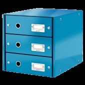 Suport pentru documente cu 3 sertare albastru LEITZ Click & Store