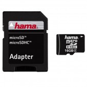 Card de memorie microSDHC 16 GB + adaptor HAMA