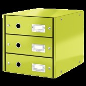 Suport pentru documente cu 3 sertare verde LEITZ Click & Store