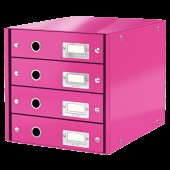 Suport pentru documente cu 4 sertare roz LEITZ Click & Store