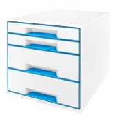 Cabinet cu sertare 4 sertare alb/albastru LEITZ WOW