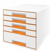 Cabinet cu sertare 5 sertare alb/portocaliu LEITZ WOW