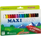 Creioane cerate soft, cutie carton, 15 culori/cutie, ALPINO MaxiDacs